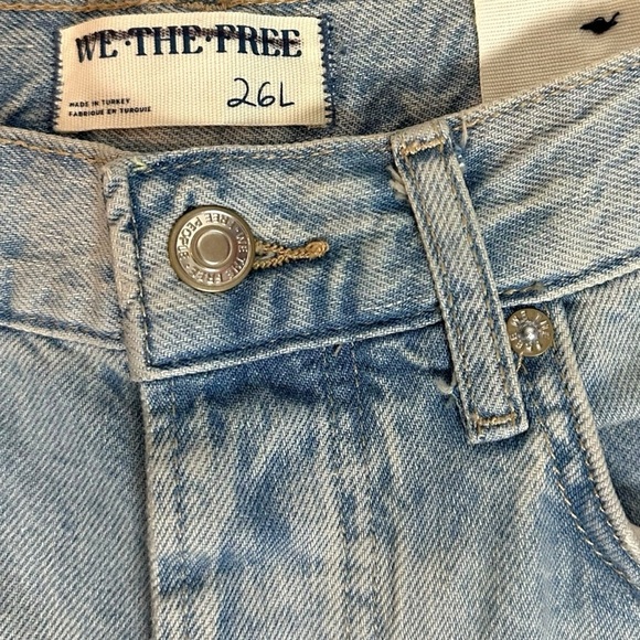 Free People Ripple Wide Leg Crop Jeans Light Wash Size 26 L Culottes Retro 70s - Picture 12 of 15